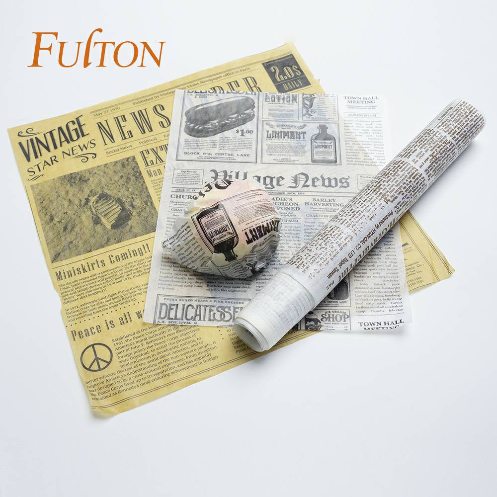 报纸款汉堡包装纸